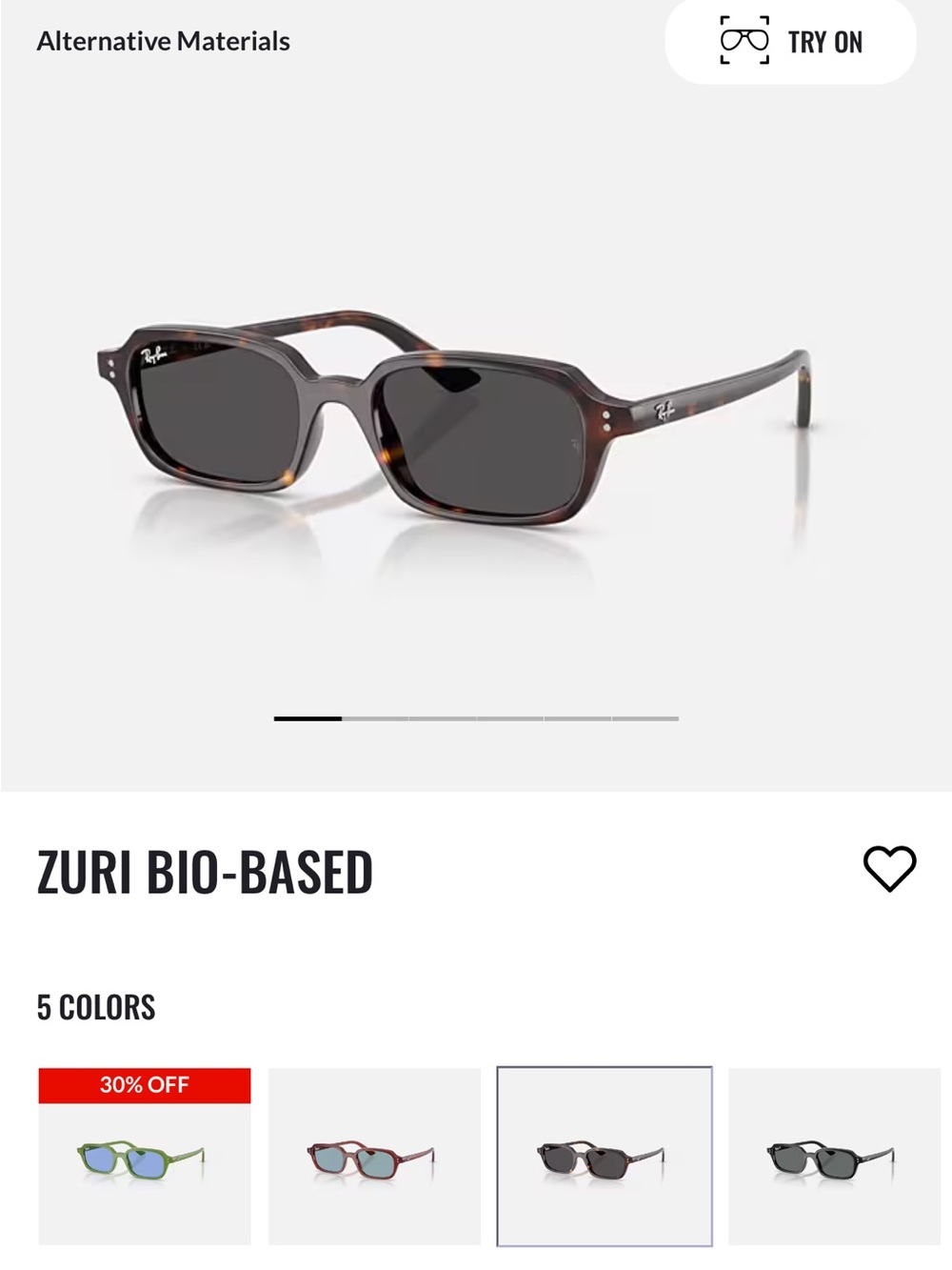 Ray-Ban Zuri Bio-Based Sunglasses - Tortoiseshell/Brown Frame with Dark Lenses